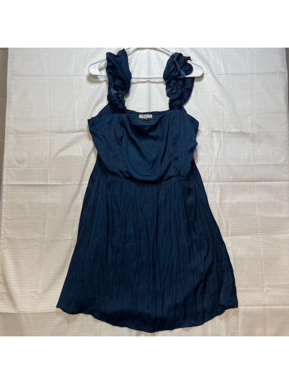 Socialite Navy Blue Sleeveless Dress with Ruffled Straps Size XL